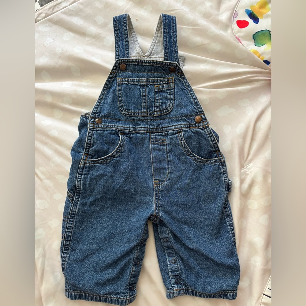 Baby Gap 100% Cotton Denim Overalls, 6-12 months